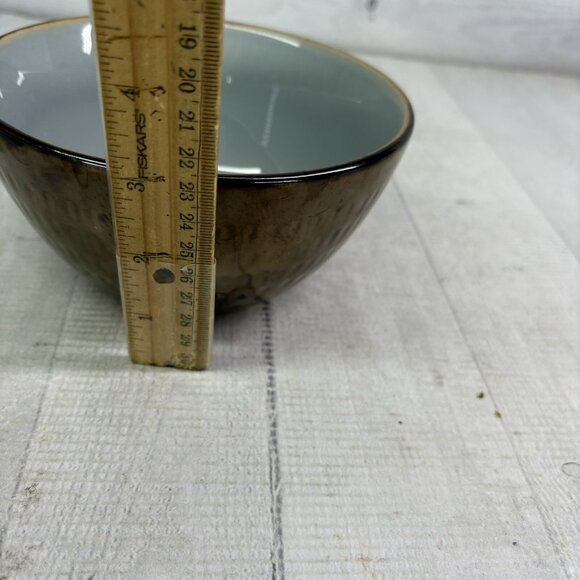 Food Network ANGELICA Blue Bronze Metallic Stoneware 6" Soup Cereal Bowls Set 4 - Picture 10 of 16